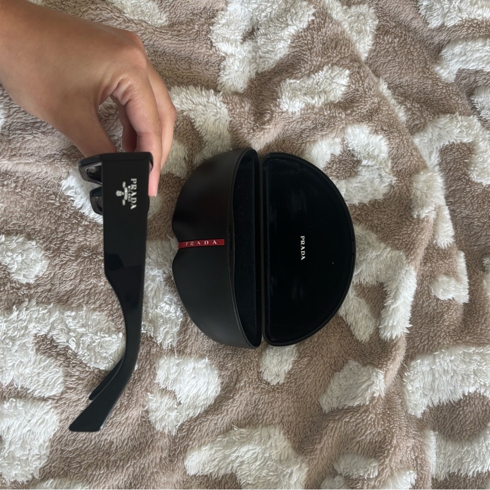 Prada Black Rectangular Sunglasses With Case - image 5